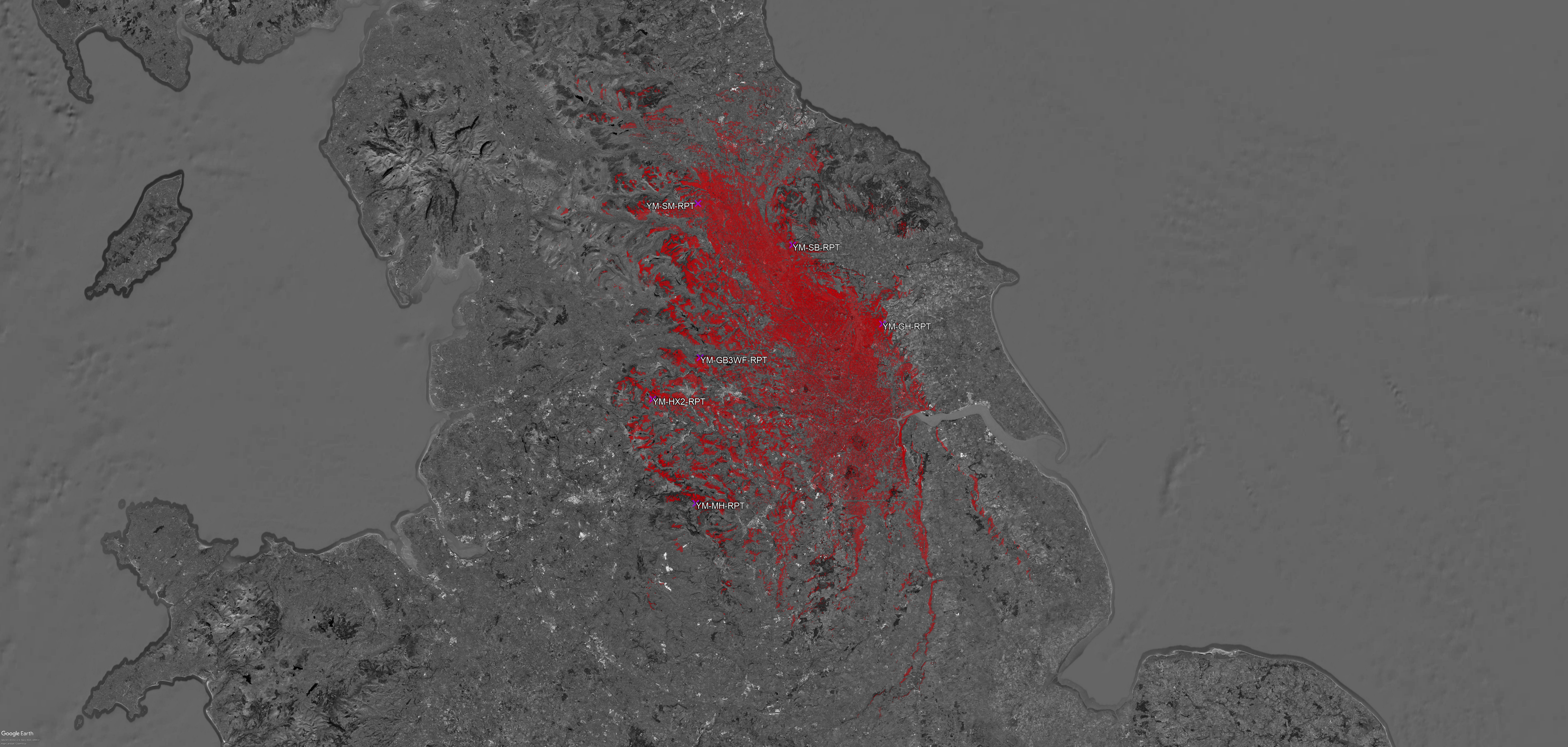 Yorkshire Mesh Network Coverage Map